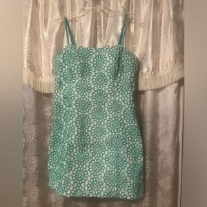 NWT $208 Lilly Pulitzer Shelli Stretch Eyelet Romper  Sz 6 Botanical Green